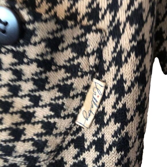 Billabong Cardigan Sweater 3/4 Sleeve in Black and White Houndstooth Size M - Picture 5 of 7